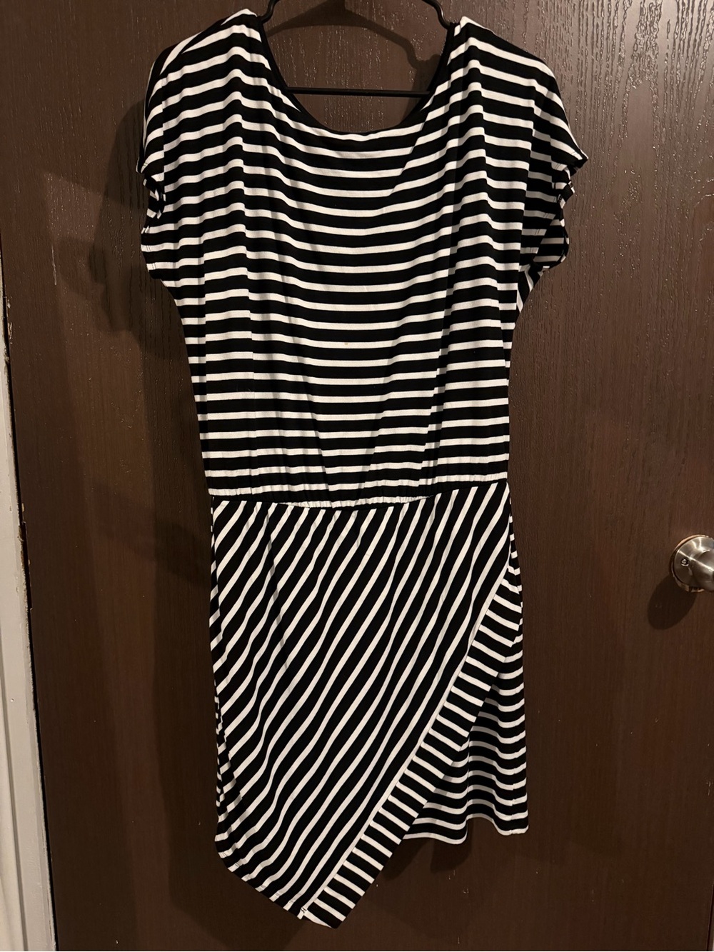 White House Black Market Black & White Striped Mini Dress Size M